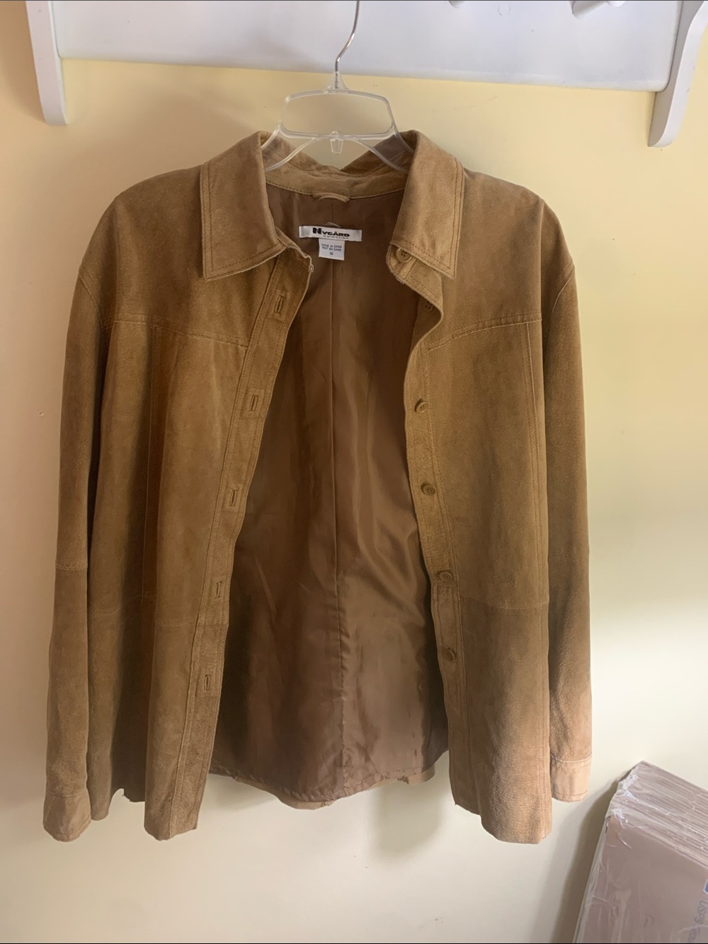 Peter Nygard Tan Suede Button-Front Jacket